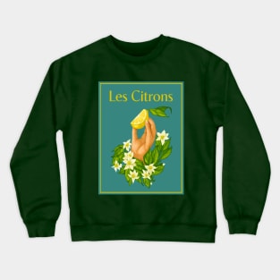 Les Citron Illustration - Lemon Citrus Design Crewneck Sweatshirt